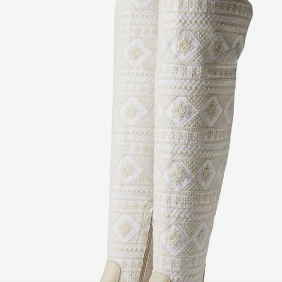 Free People Bren Textile Slouch Boot Ecru - Picture 5 of 8